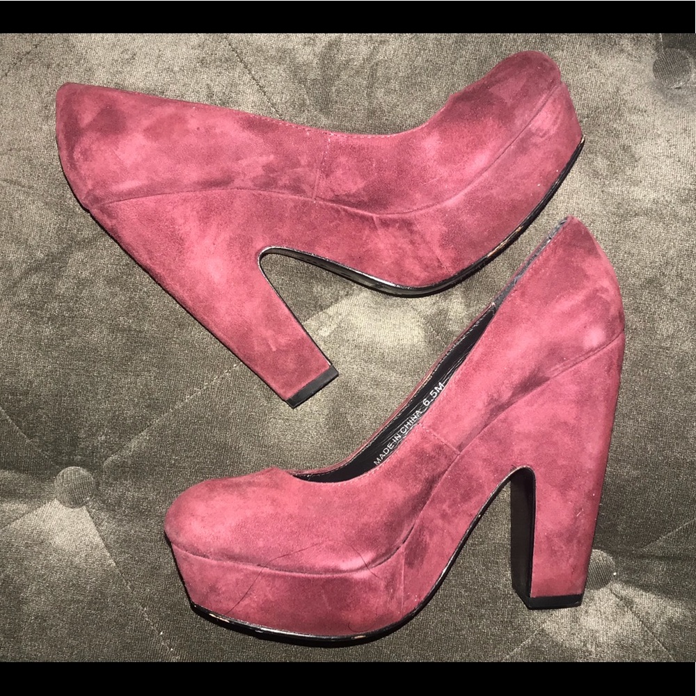 burgundy velvet heels